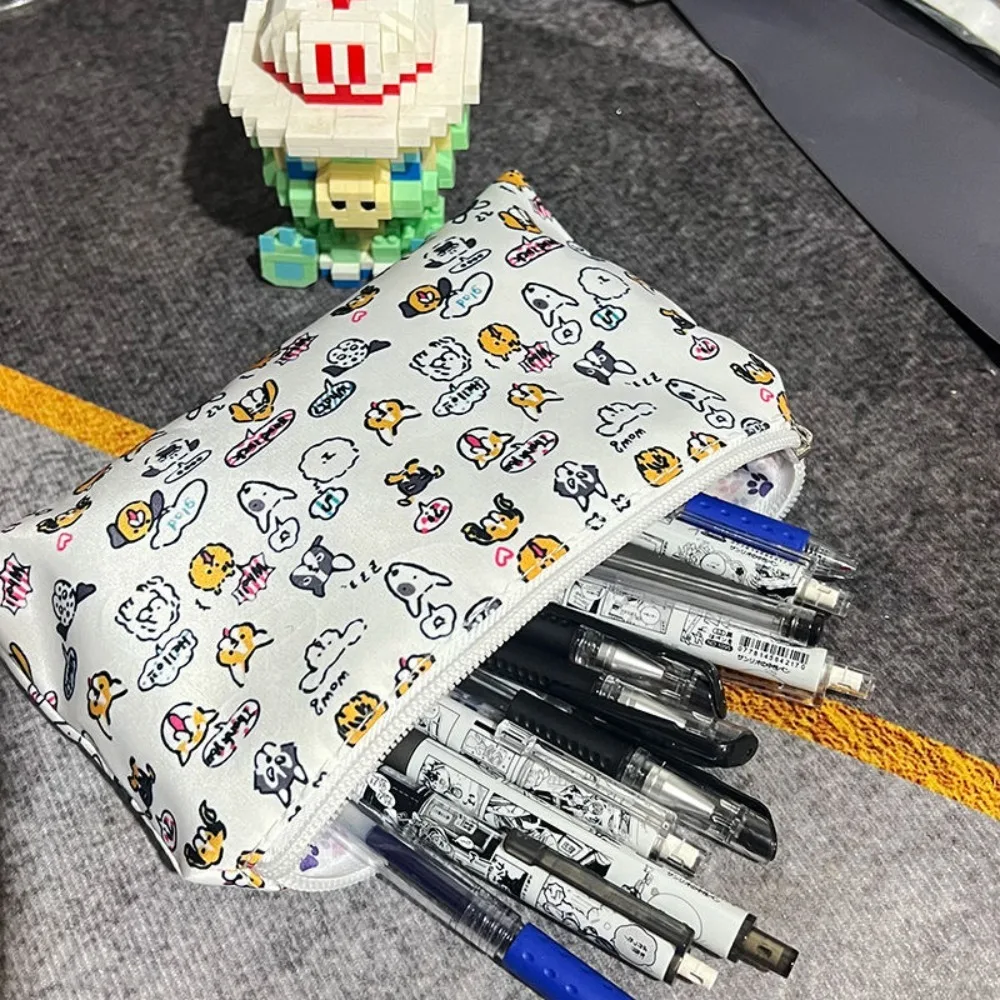 سطح المكتب تخزين جرو طباعة مقلمة الكورية نمط حقيبة مستحضرات تجميل حقيبة أدوات مكتبية القرطاسية سعة كبيرة الكلب حقيبة أقلام رصاص المدرسة