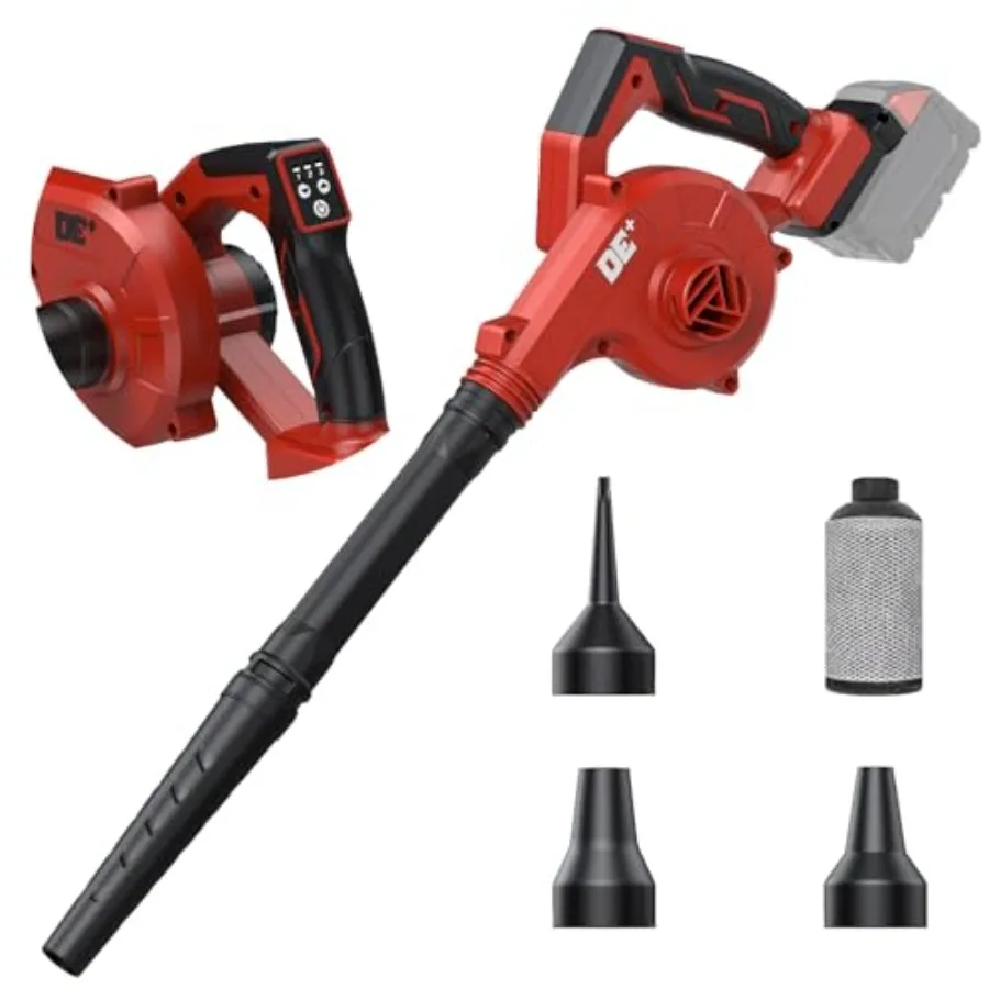 

Electric Leaf Blower Cordless for Milwaukee 18V Battery 4 in 1 Blower/Vacuum/Inflator/Deflator 3 Speed Modes 190 MPH 3 Nozzles