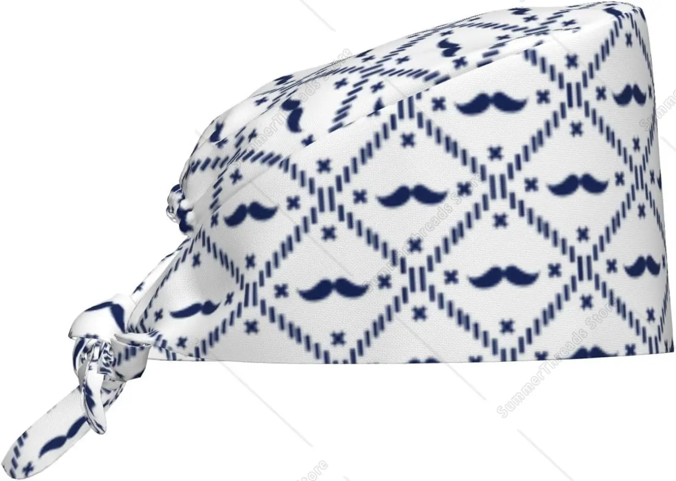 

Scrub Caps Women Men Hipster Mustache Working Nurse Dental Hats Ponytail Scrub Cap Black