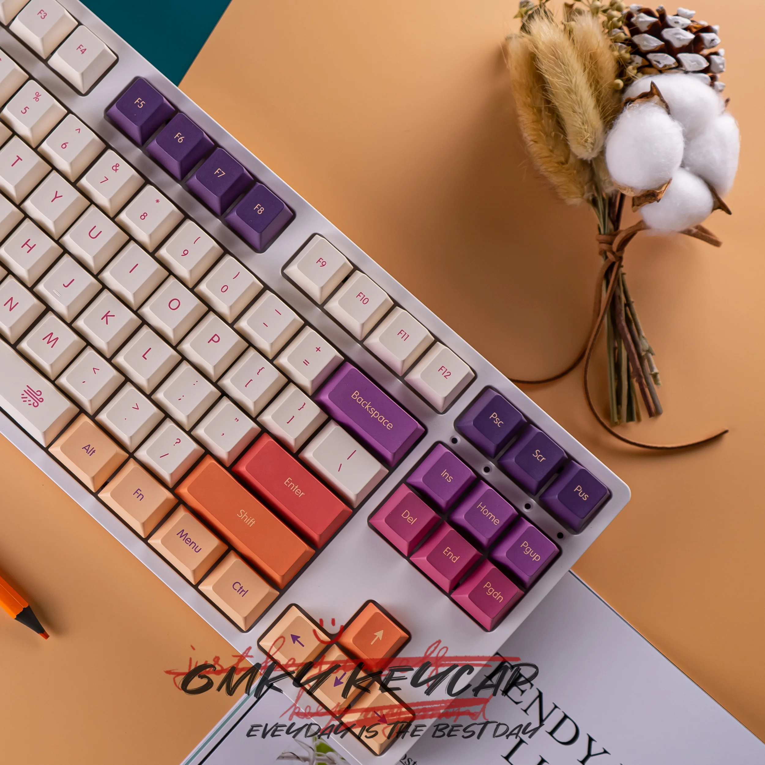 Imagem -06 - G-mky-fumaça Nuvem Keycaps para Teclado Mecânico Pbt Dye-sublimated Cereja Perfil Filco Pato Ikbc mx Switch