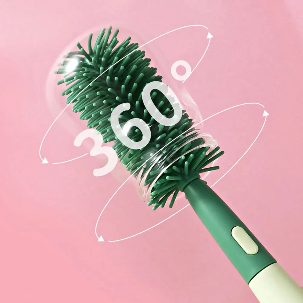 Rotation Soft Head Feeding Bottle Cleaner Water Bottle Cleaner Bottle Cleaning Brush Baby Bottle Brush Set Cup Cleaning Tool