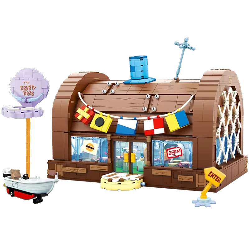 100% حقيقية Area-X سبونجبوب كرستي كراب مطعم اللبنات صندوق أعمى تحصيل أطقم منمذجة طفل المشجعين الرجال هدية عيد ميلاد