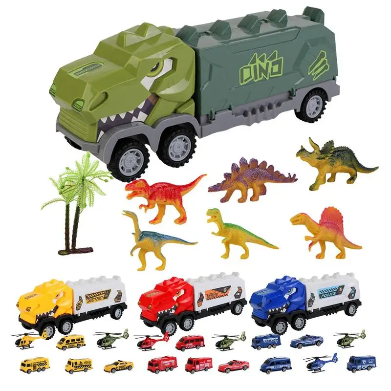 

Dinosaur Transport Truck Carrier Toy Parent-child Interactive Inertia Dinosaur Playset Carrier Trucks Toys Gift For Kids