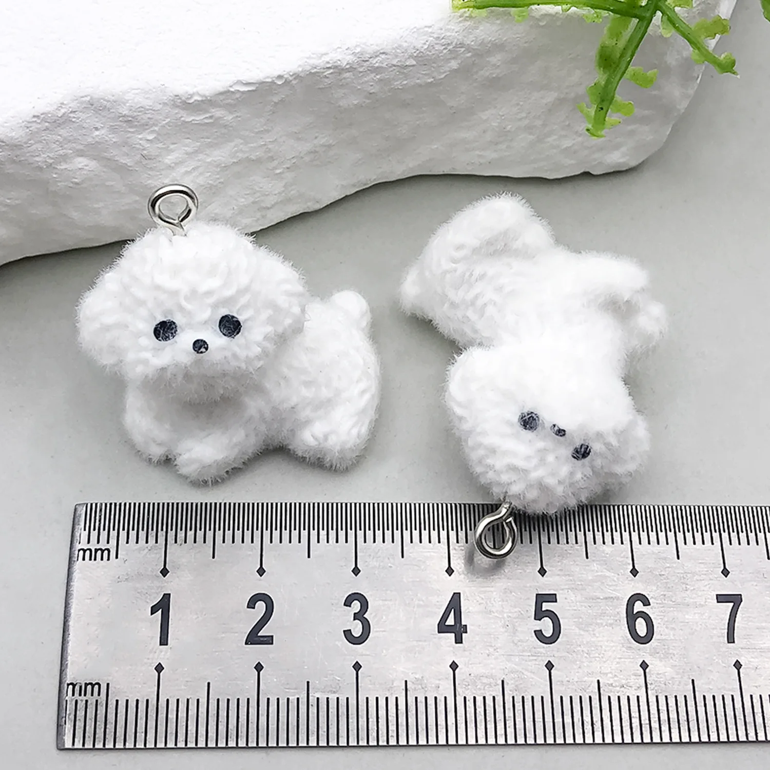 

Resin Flocking 3D Cartoon Cute Corgi Animal Keychain DIY Phone Accessories Small Pendant Material Parts