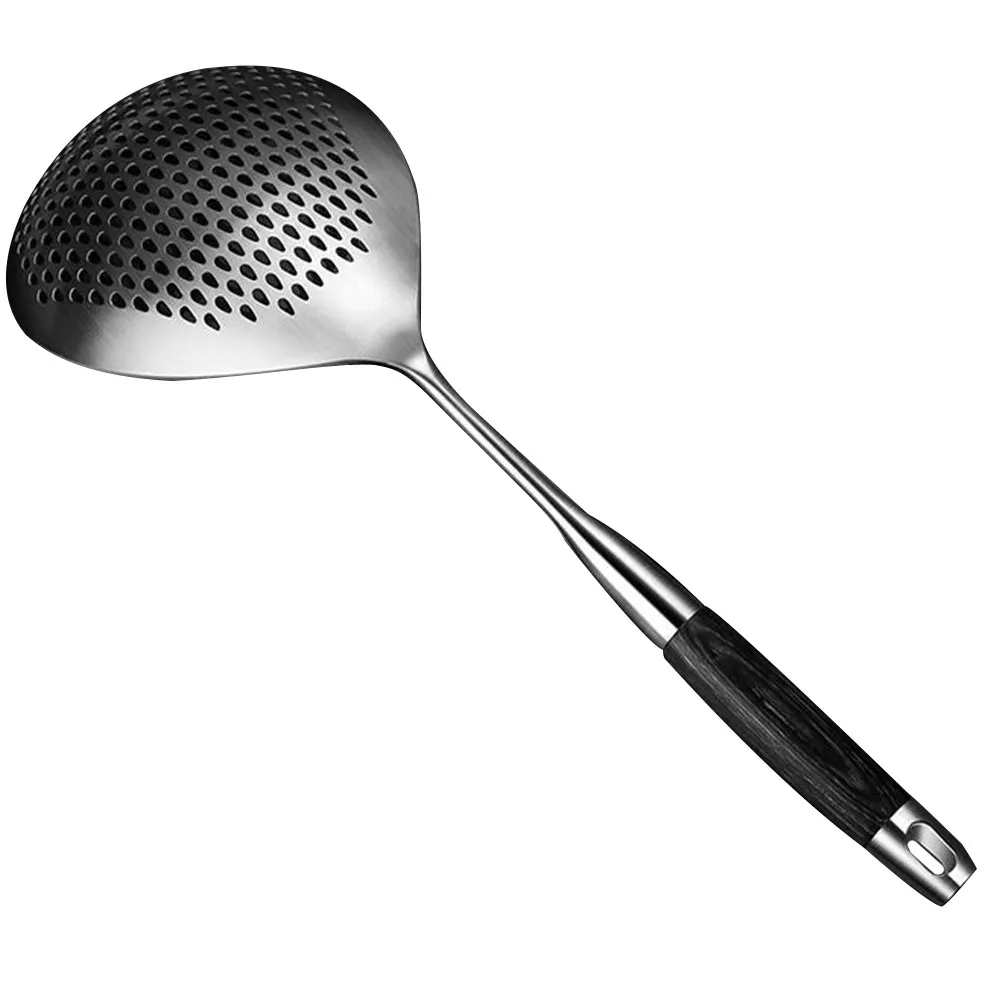 304 Stainless Steel Colander Spoon Ergonomic Handle Kitchen Slotted Spoon Multi-Use Strainer Scoop for Pasta Fried Food and