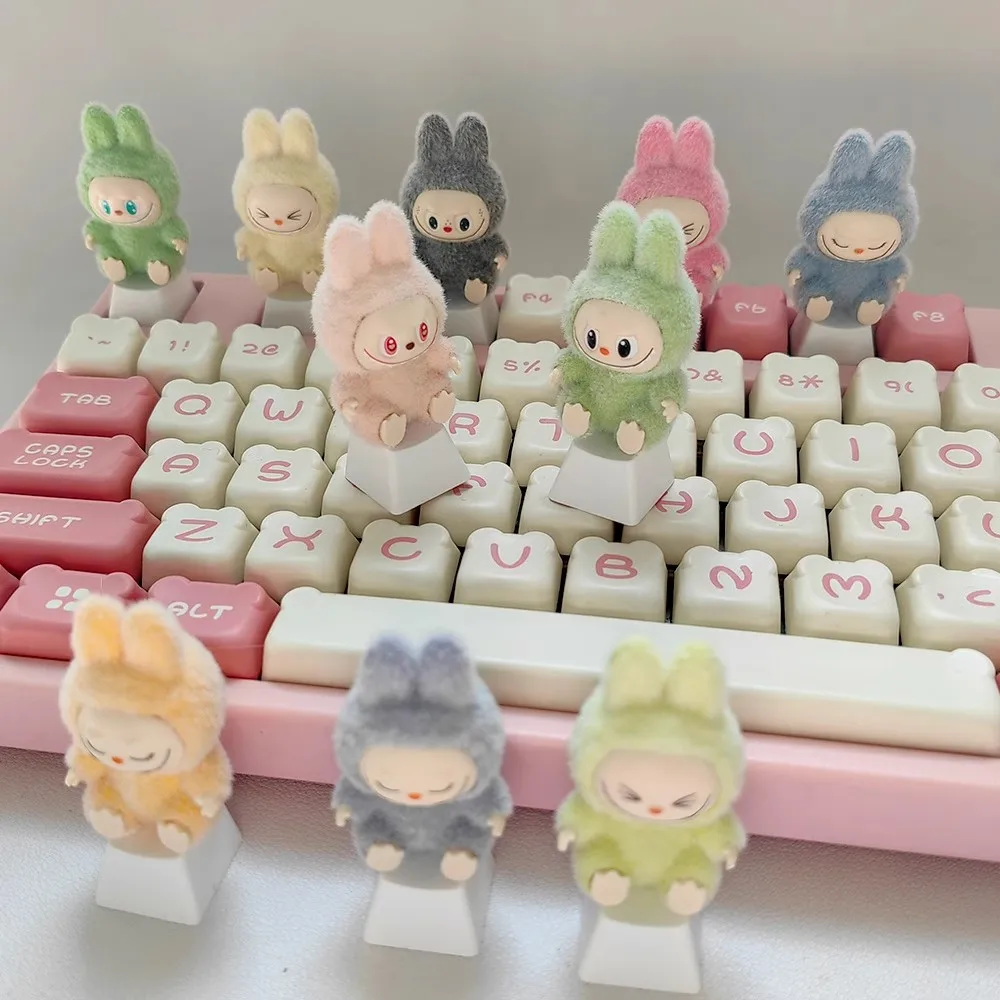 DIY Plush Doll Keycaps Original Cartoon Transparent Luminous Mechanical Keyboard Customization Handmade Gift  Keycap