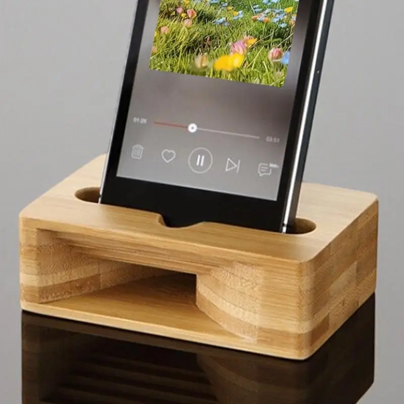 

Wood Phones Mobile Phone Sound Amplifier Stand Wooden Phones with Sound Amplifier Phone Holder Desk Support