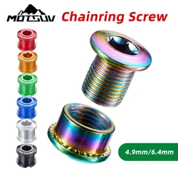 MOTSUV Chainring Bolts 4Pcs Integrated Crankset Mtb Chainwheel Screws Cranks Bicycle Dental Plate 4.9mm/6.4mm Mountain Bike