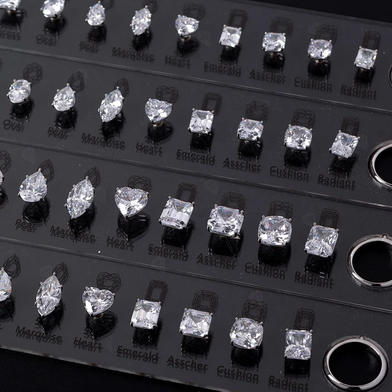 HMJ Jewelry Tools Caliper Diamond Carat Size Shape Customize Comparison Magnetic Ring Gem Base 10 Cuts 0.5-6CT for Jewelry Store