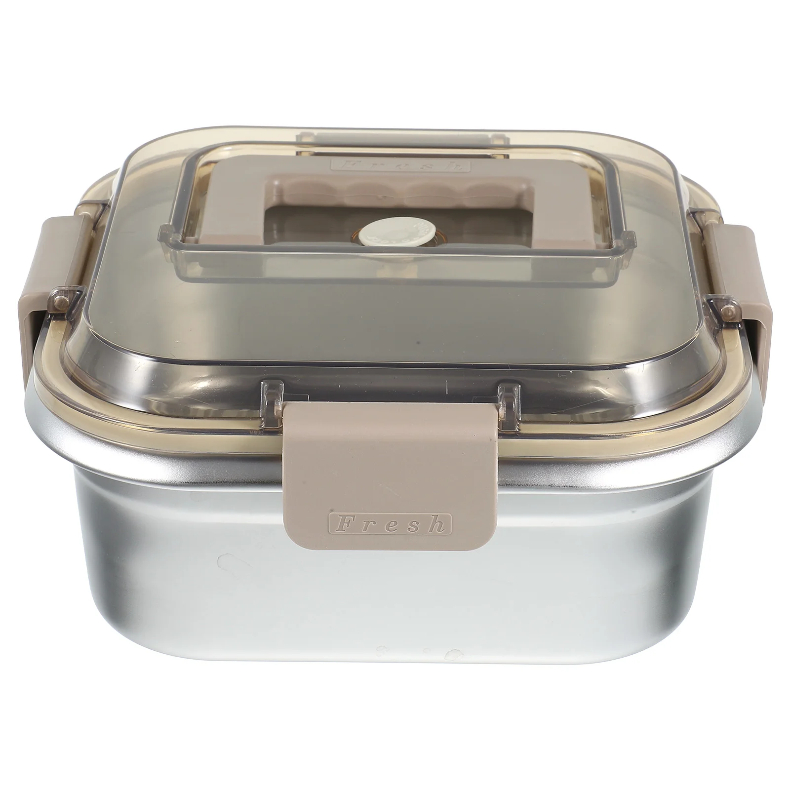 

Stainless Steel Food Storage 1600ml Large Capacity Fresh-Keeping Box with Handle for Fridge Vegetables Fruits Lunch Picnic