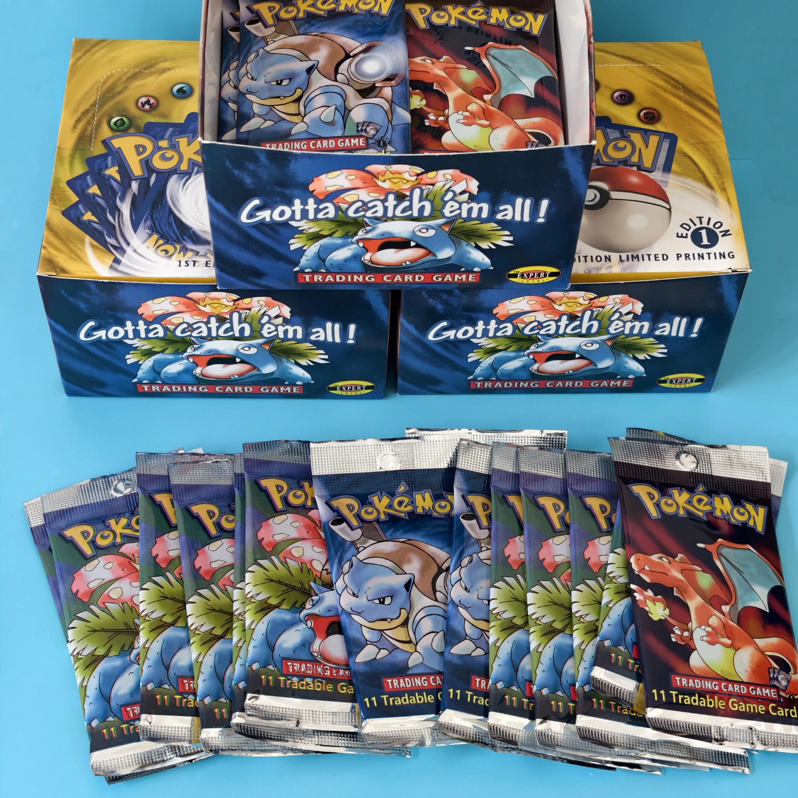 PKM TCG Base Set 1st Edition Collection Card English PKM Charizard Blastoise Venusaur Base Set Booster Pack DIY Self Made