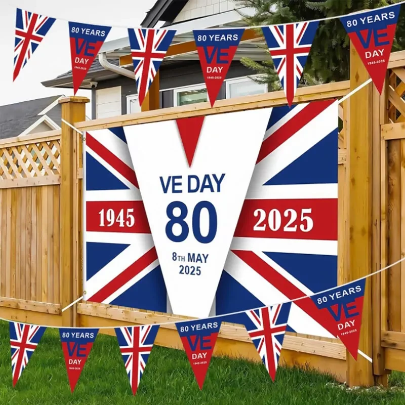 Decorative Ve Day Commemorative Party Supplies Vintage Printed Bunting For Street Party Public Event