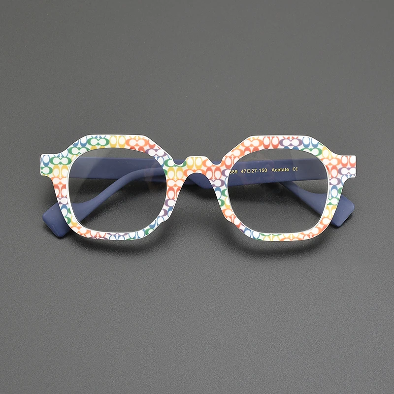 Óculos de miopia quadrados retrô coloridos, armação de moda literária, tendência fosca, nicho de alta qualidade, designer, personalidade, óculos ópticos