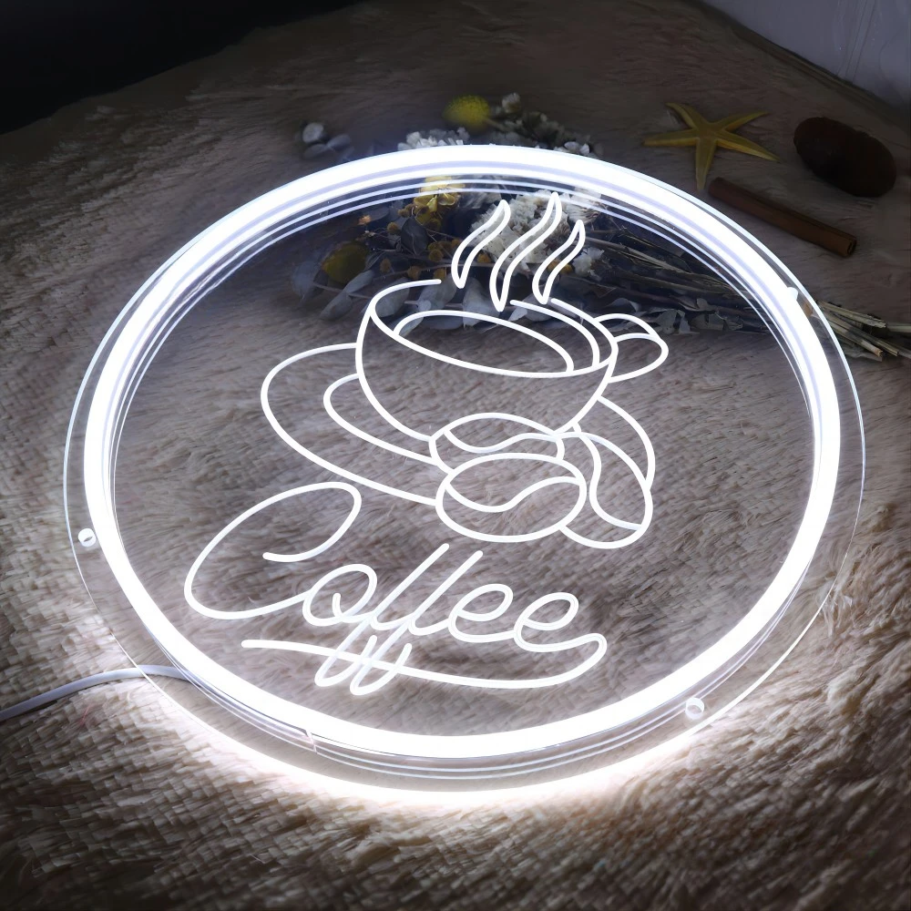 12 Colors Coffee Neon Sign Carve Personl LED Lights For Restaurant Decoration Neon on The Wall Frames Room Decors Support Custom