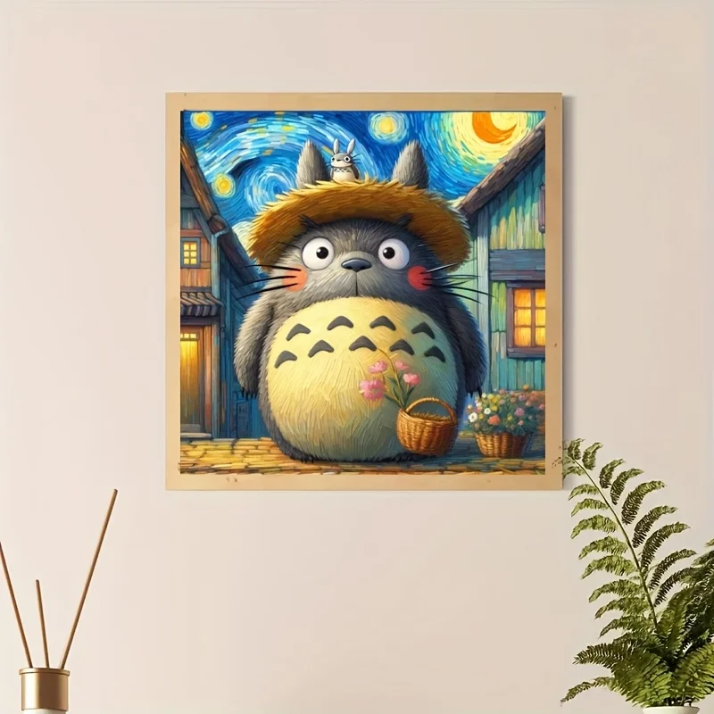 Anime 5D DIY voller runder/quadratischer Diamant Cartoon Totoro Malset Sammlung Mosaik Kits Kunst Heimdekoration rahmenlos