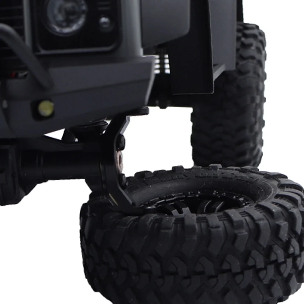 ブラックCNC真鍮製アクスルカウンターウェイトステアリングリンクブロックナックルCハブディフカバー（1/18 RCクローラーAxial TRX4Mアップグレードパーツ用）