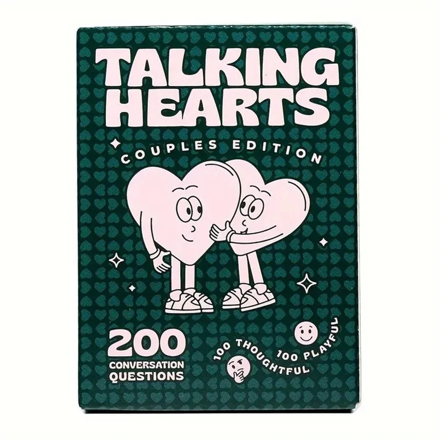 TALKING HEARTS Romantic Couple's Conversation Starter Cards - 200+ Fun & Engaging Questions , Ideal for Date Nights