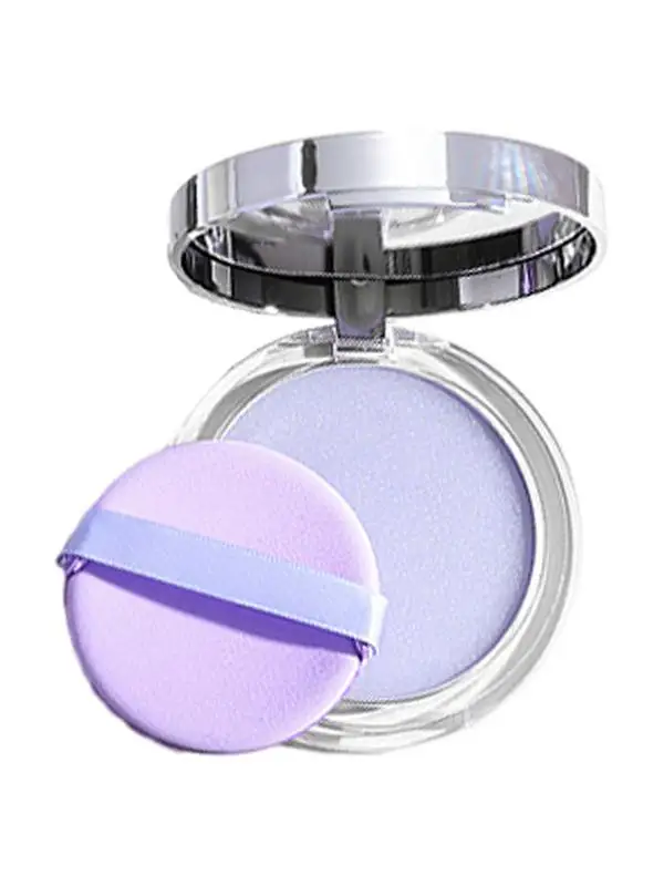 Lavender Matte Powder Oil Control Face Powder 10g Long-Lasting Cosmetic With Mini Powder Puff For Girls women