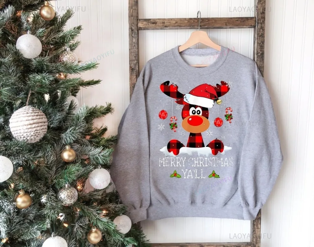 Hoodies Women Christmas Sweaters Holiday Graphic Shirts Thermal Shirt Santa Claus Hoodie Xmas Party Tops Pullover Sport Shirt