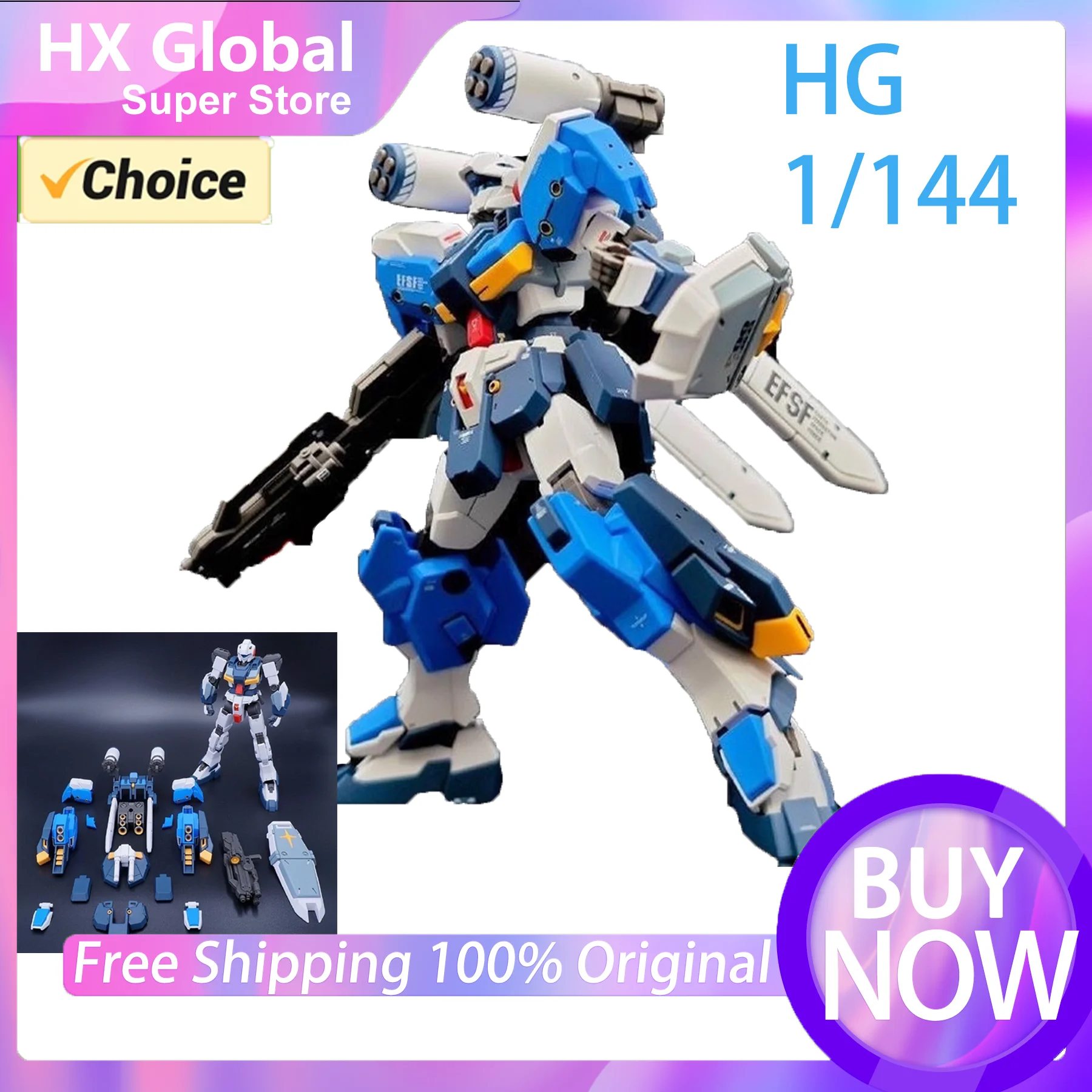 HG 1/144 Efsf Tb-G04 Assembly Model Mobile Suit Action Figure Joint Movable Statue Collectible Customized Toy Kid Christmas Gift