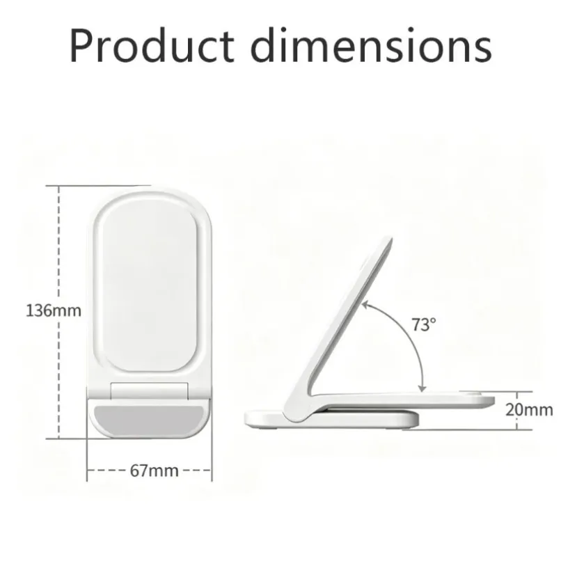 Portable Foldable Magnetic Wireless Charger Stand Desktop Cellphone Charging Bracket Multi View Angle For Office Home Travel view 6