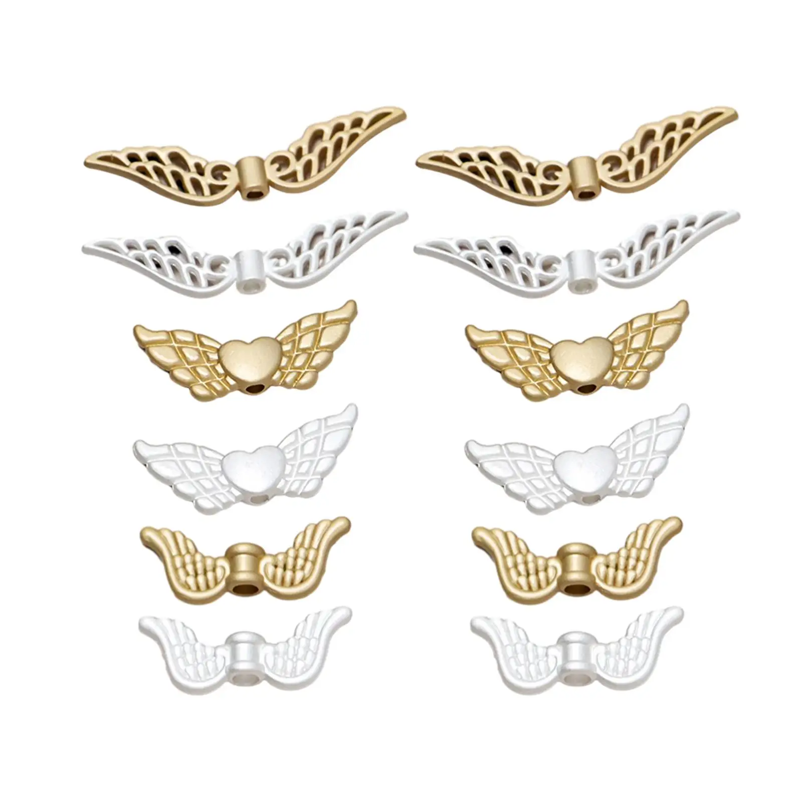 12 Pieces Alloy Angel Wing Charms Multipurpose DIY Metal Embellishment for Costume Decoration Chokers Bangle Necklaces Earrings