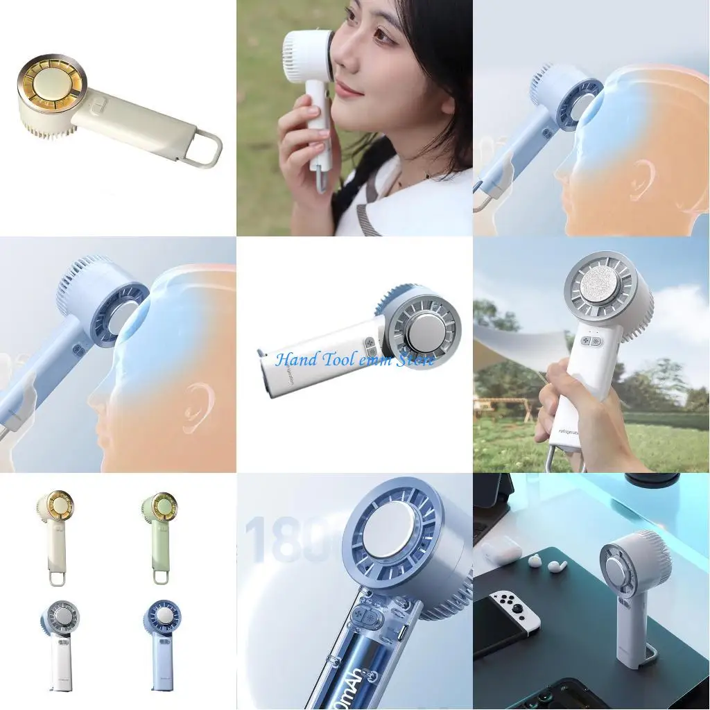 

H37F Small Pocket Fan Long Battery 1800mAh USB Rechargeable, 3 Speed