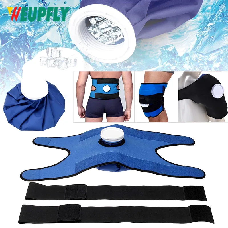 1Pcs Shoulder Knee Ankle Waist Brace,with Ice/Hot Compress Cloth Pack Holder, for Sprains,Muscle Pain, Bruises,Injuries,Swelling