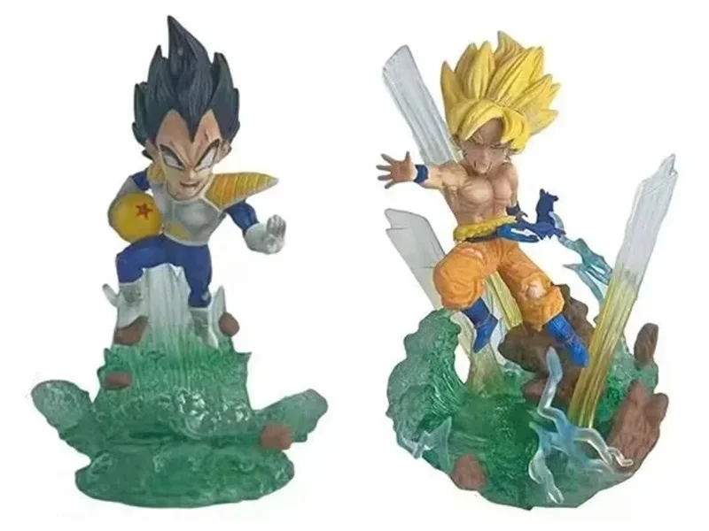 11cm nova dragon ball anime figura vegeta iv son goku perímetro pvc modelo estátua decoração de mesa ornamentos presente de natal brinquedos