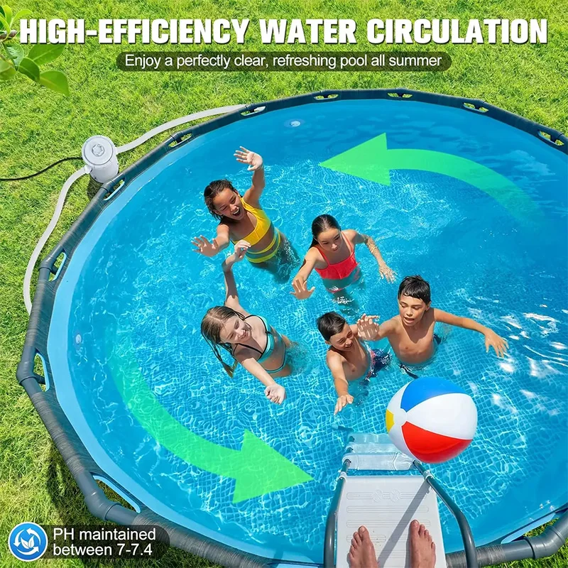 Pool Water Circulation Pump Outdoor Household Pool Filter Cleaner Efficient Filtration System With Hoses & Filter For Pools