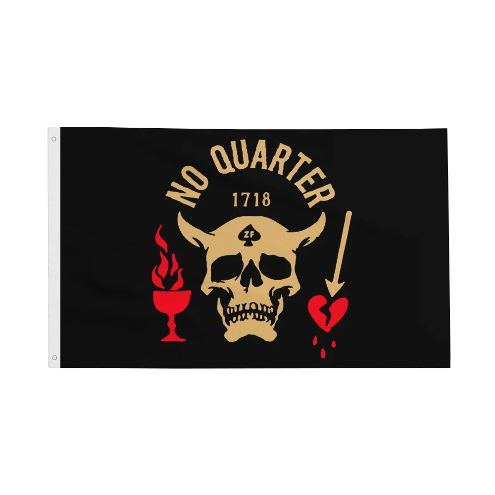 

90*150cm 3*5ft Pirate Skull Flag NO QUARTER NO MERCY Banner Home Decor Outdoor Decoration Flags
