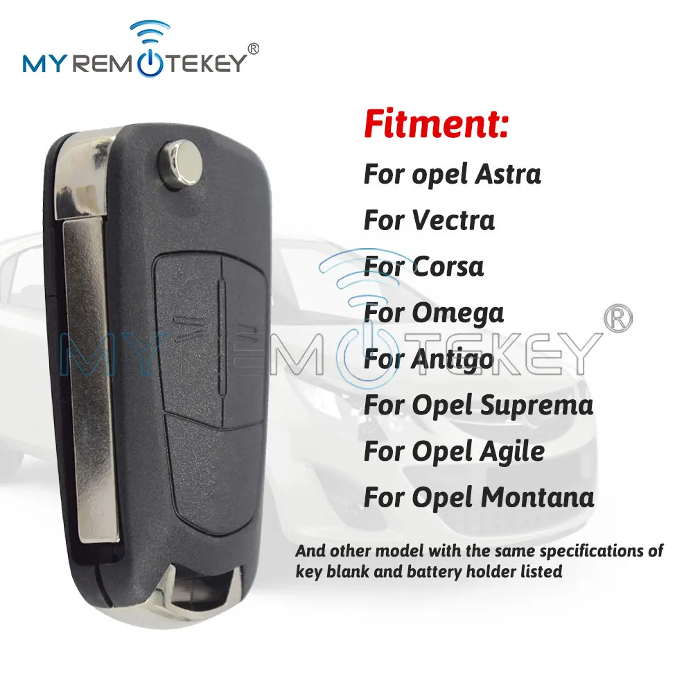 REMTEKEY حافظة مفتاح الوجه 2 زر HU100 لفوكسهول أوبل كورسا D أسترا H فيكترا C زافيرا 2005 2006 2007 2008 2009