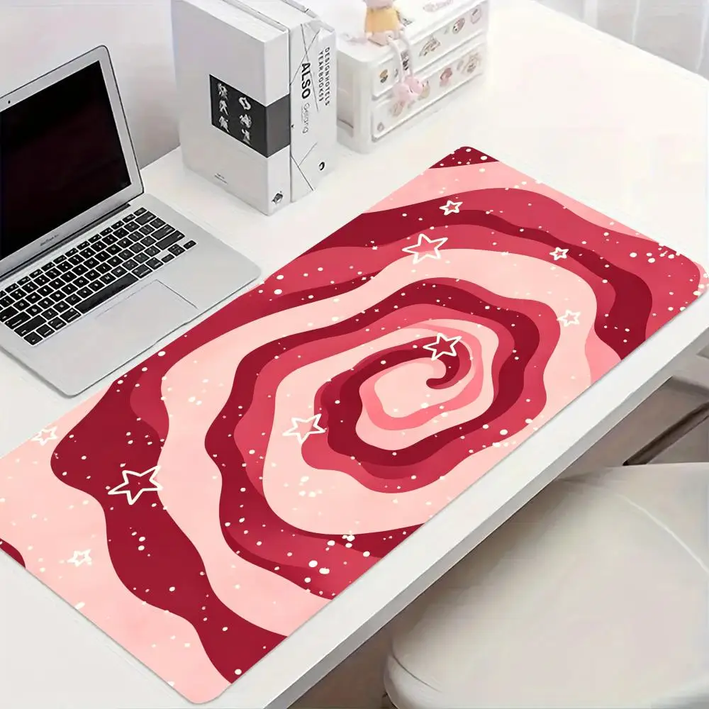 Cute Gradient Swirl Star Large Desk Mouse Pad  Non Slip Extended Gaming Keyboard Mat for PC Laptop Home Office