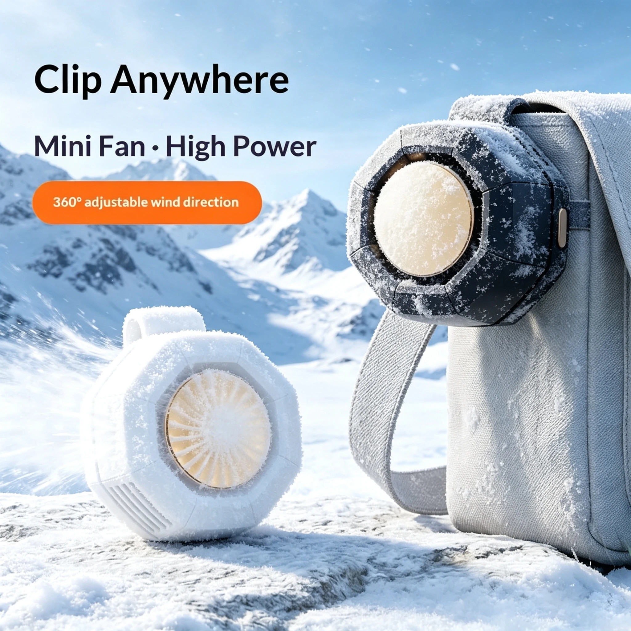 Mini Ventilador Portátil de Cinto Sem Lâminas com Clipe, Conveniente e Compacto, Tipo Redemoinho, de Encaixe Rápido