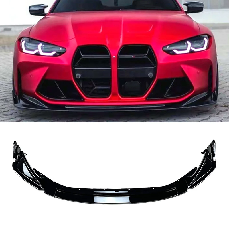 

Car Front Bumper Lip Spoiler Diffuser Splitters Body Kit Aprons Cover Guard Trim For BMW M3 G80 M4 G82 2021 2022 2023