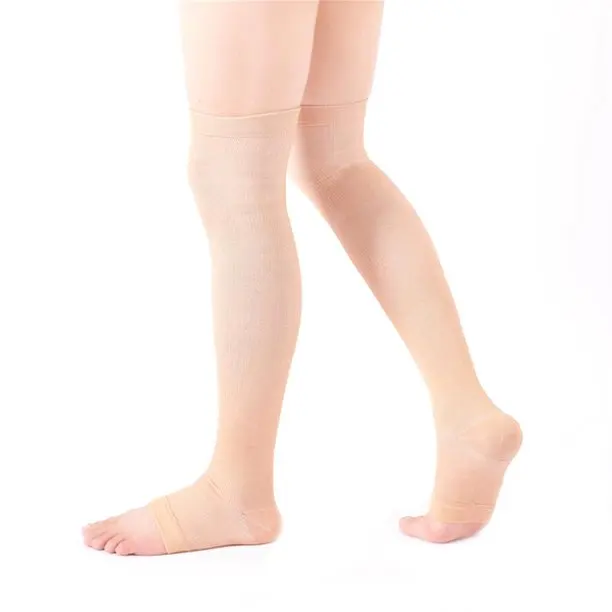 1pair Compression Stockings Knee High Open Toe Men Women Support StockingsTraining Fitness Running Leg Warmers Sports Socks