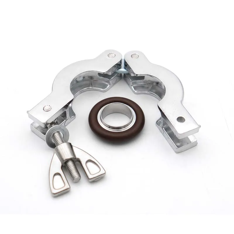 KF16 KF25 KF40 KF50 Aluminium Alloy KF Vacuum Clamp Double Pin Three Jig  With  Bracket FKM O-ring