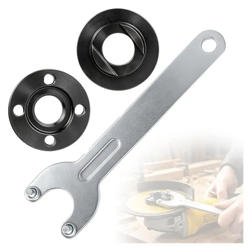 DT16 Angle for Grinder Wrench and Flange for Nut Set 5/8-11 Thread, Non-Slip Heat-Treated Metal for 5 Inch Grinders, Power Tool