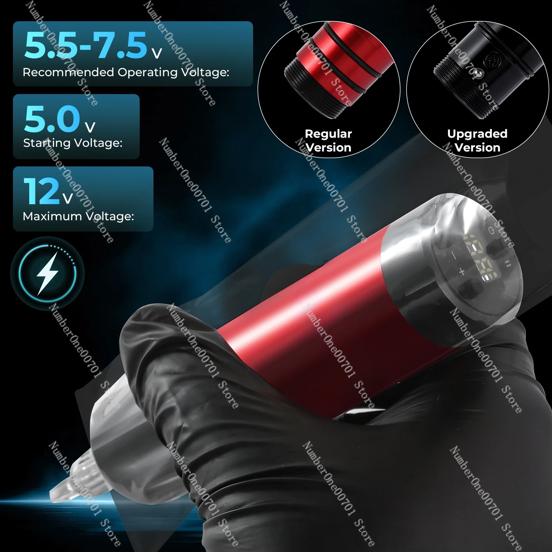 Wireless Tattoo Pen with LED Display, Fast Charging Battery Machine for Lining & Shading, Upgrade Cordless Rotary Kit