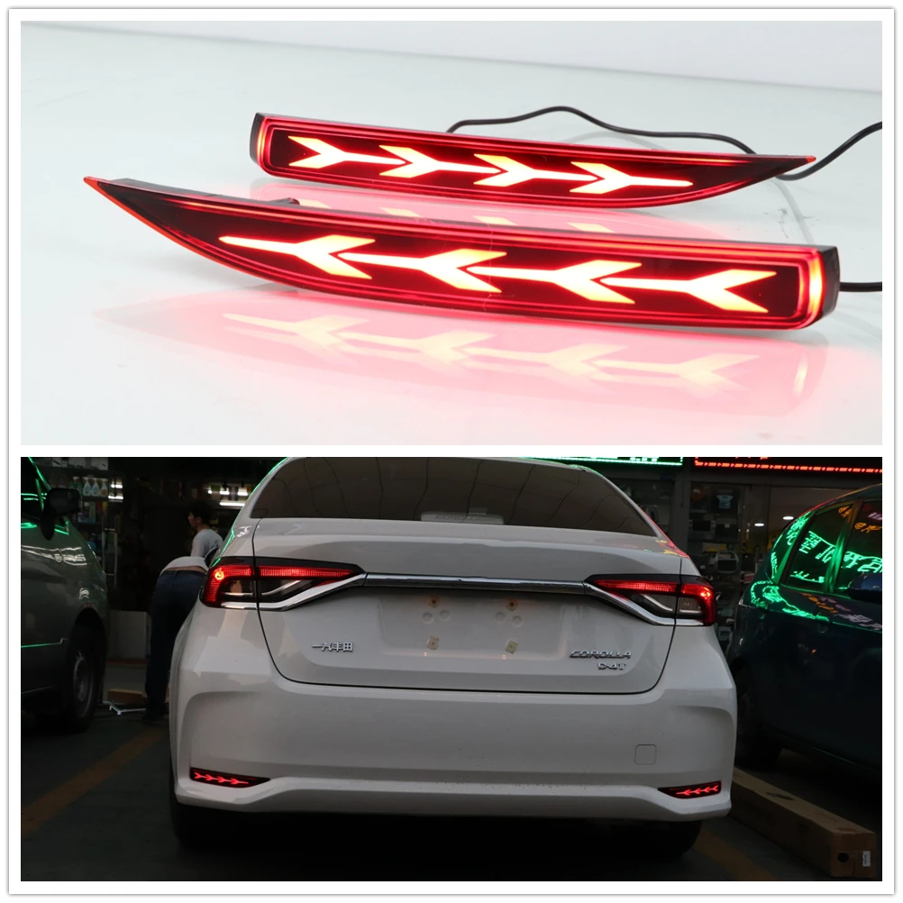 

For Toyota Corolla Sedan 2019-2023 LED Rear Bumper Fog Lamp Diffuser Side Reflector Brake Light Signal Reflective Indicator Bulb