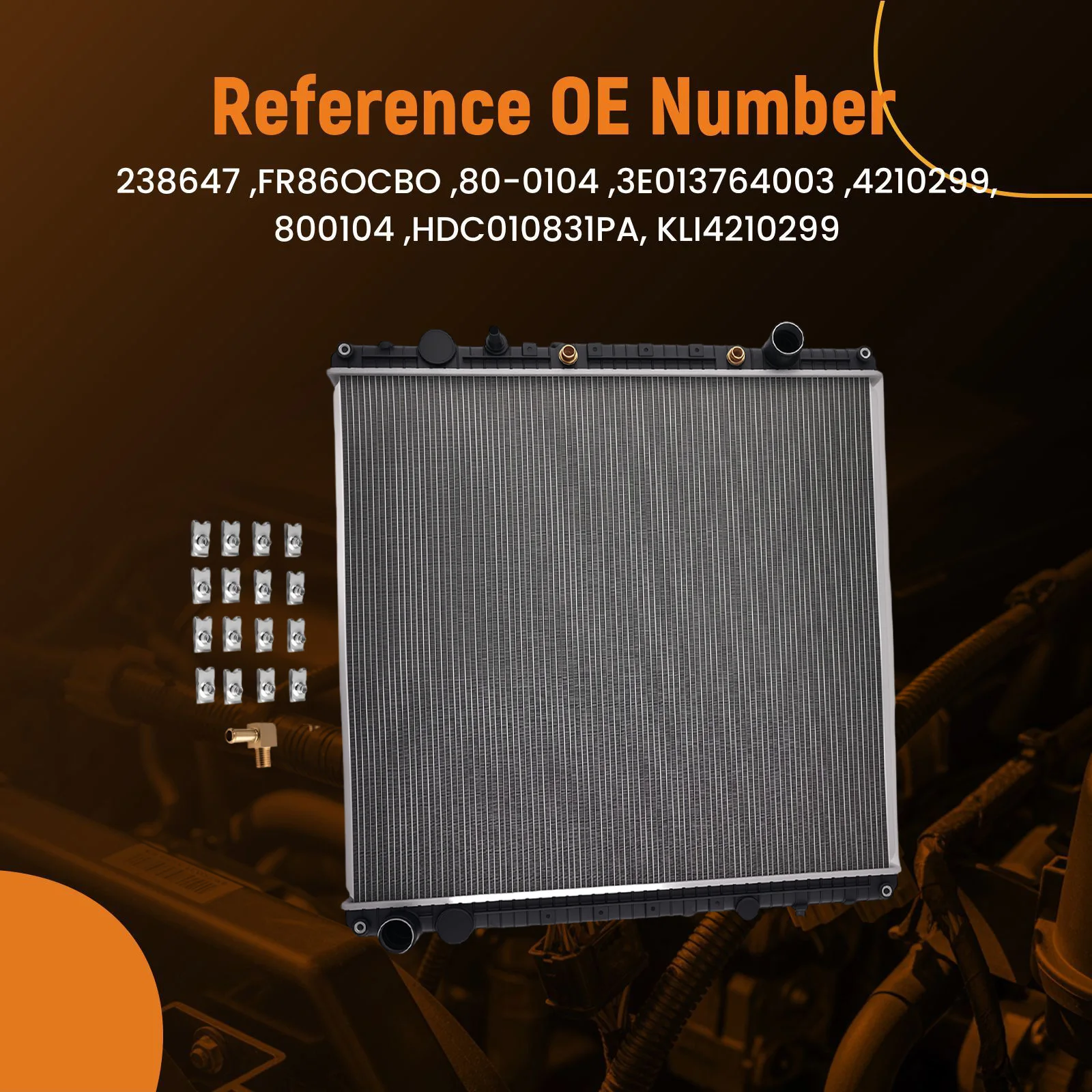 

Радиатор охлаждения для Freightliner Cascadia 14.8L 14.9L 2012-2016 80-0104