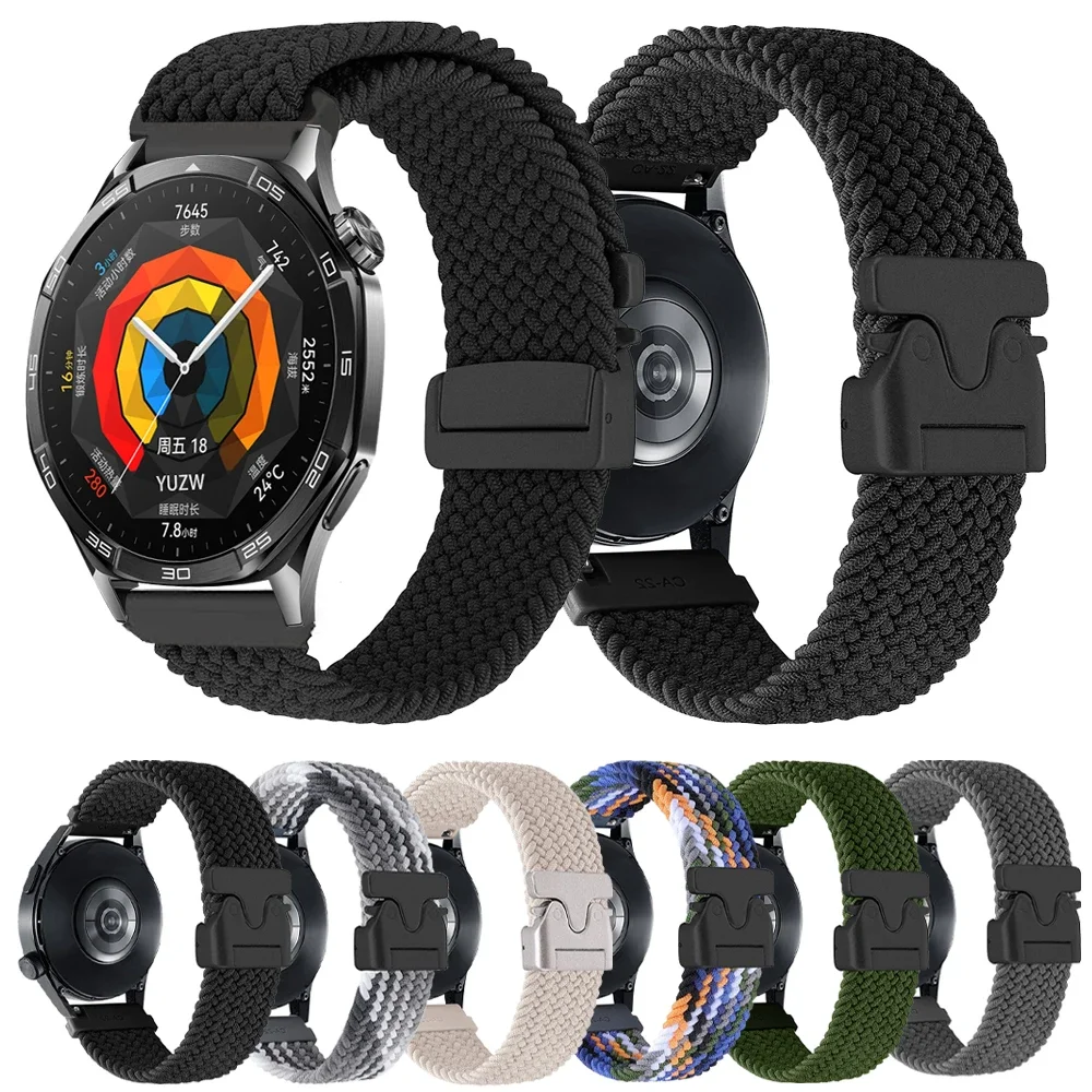 1pcs 땋은 밴드 화웨이 시계 4 3 프로 GT 5 프로 46mm 스트랩 20mm 22mm 나일론 스포츠 팔찌 화웨이 GT4 3 2 46 42mm 시계 스트랩