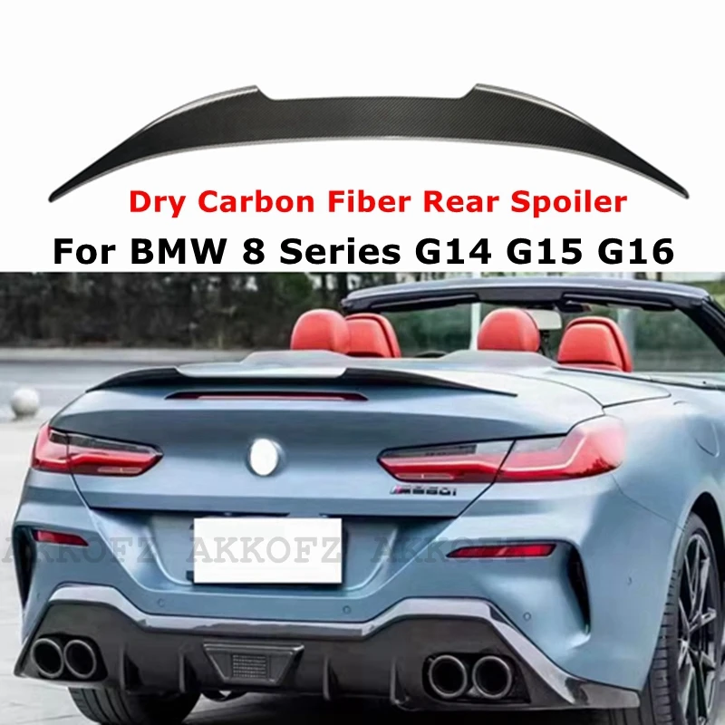 For BMW 8 Series G14  G15 G16 2020  2021 2022 2023 High Quality Dry Carbon Fiber Wing Trunk Spoiler