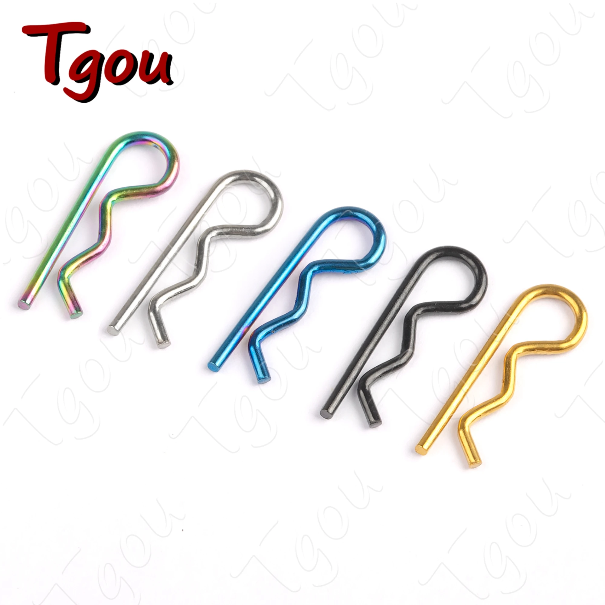 Tgou Titanium R-Type Spring Cotter Pin 1mm Wave Shape Split Clip Practical  for Motorcycles Bicycles Convenient 8PCS