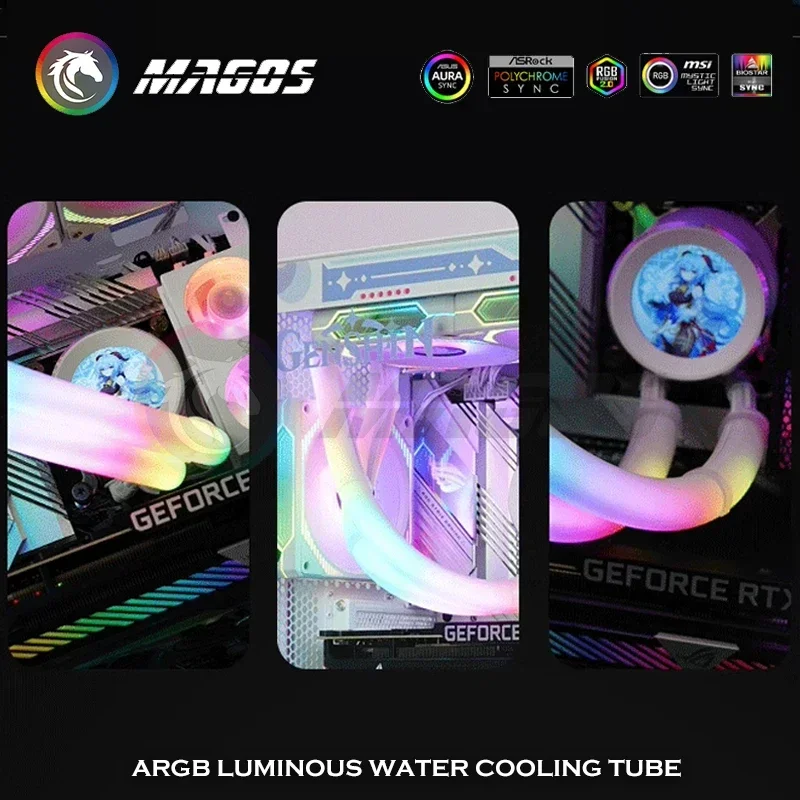 

Universal CPU Watercooler Light Tube ARGB, 5V RGB Luminous Neon Silicone Pipe Cover 340MM MB SYNC