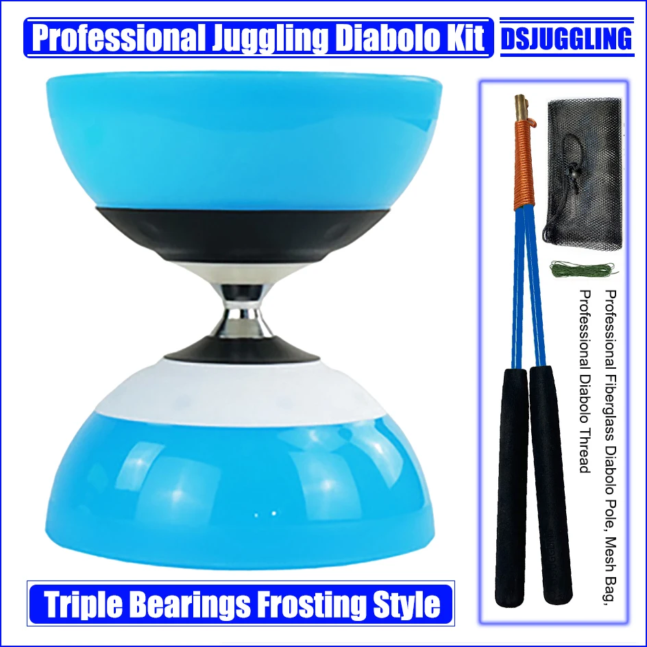 Professional Chinese Kongzhu Tri Bearings Diabolo Set Packing Sticks/Bag/Spare Strings (MSL)