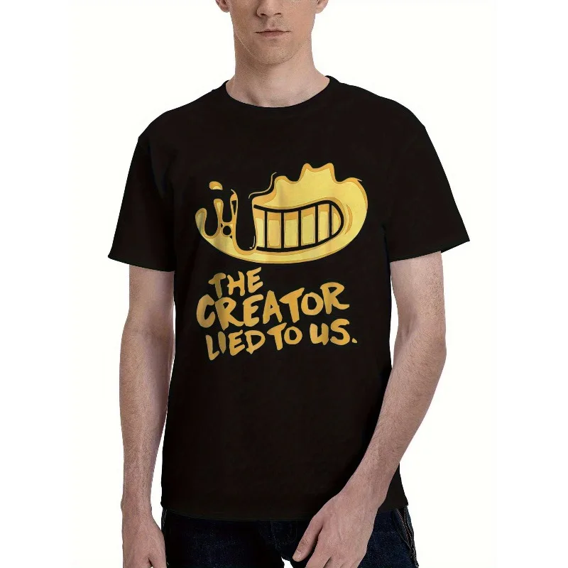 Camiseta del juego de terror Ben Bendy And The Ink Machine - Camiseta divertida de película de terror para hombre con diseño de "Creator Lies to Us"