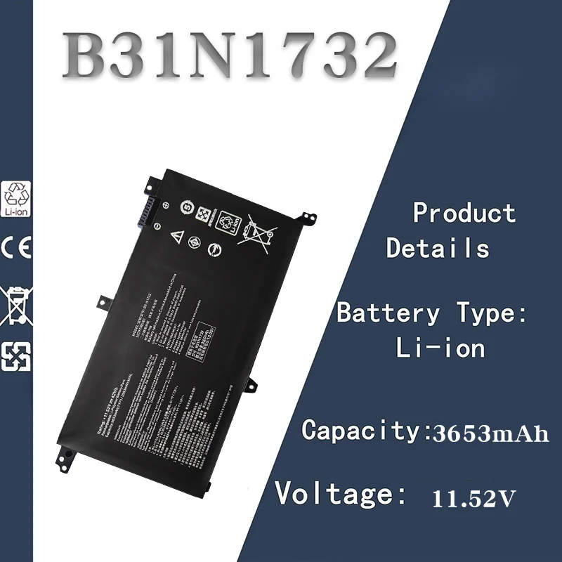 

Replacement Laptop Battery for ASUS B31N1732 | Compatible with Lingyao S2 Gen S4300F/U X430FN VX60G | 11.52V 3653mAh