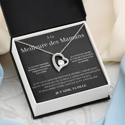 To My Best Mom Mother Gift Necklaces From Daughter Love Heart Pendant Necklace Fashion Women Birthday Silver Gold Color With Box
