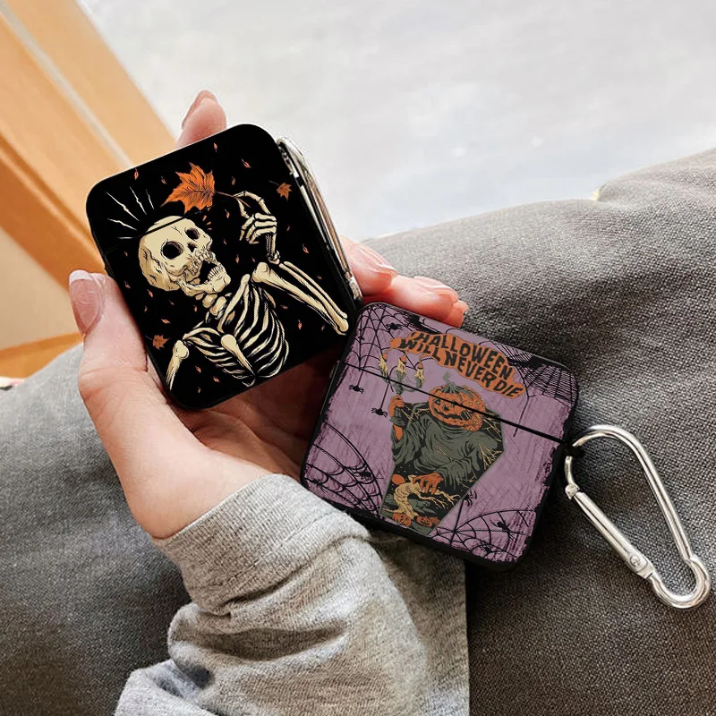 Luxury Happy Halloween Ghost Case for Airpods 1 2 3 Pro 2 2022 Festive Bluetooth Earphone Protective Cover Couque Gift